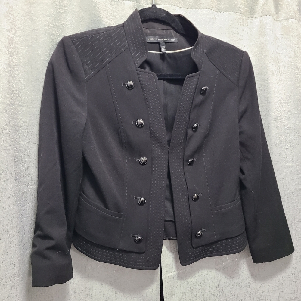 Reserved❗️White House Black Market Double-Breasted Black Blazer Womens Size 4‎ - Picture 5 of 12